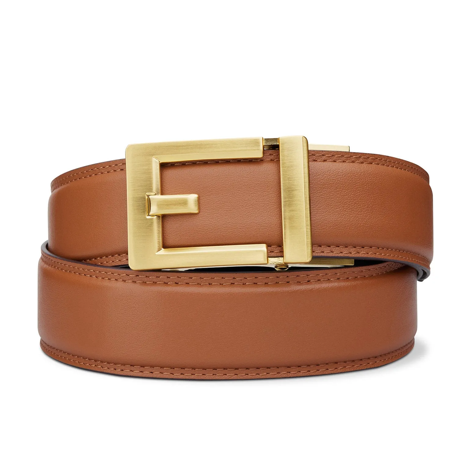 EXPRESS BRASS BUCKLE  |  CLASSIC LEATHER BELT 1.37"