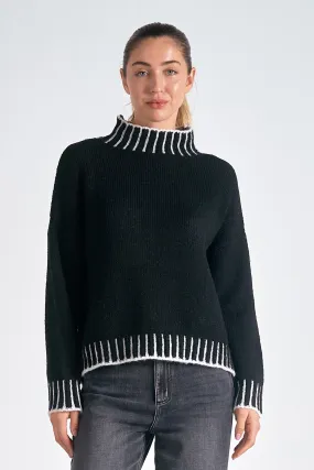 Funnel Neck Sweater | Black