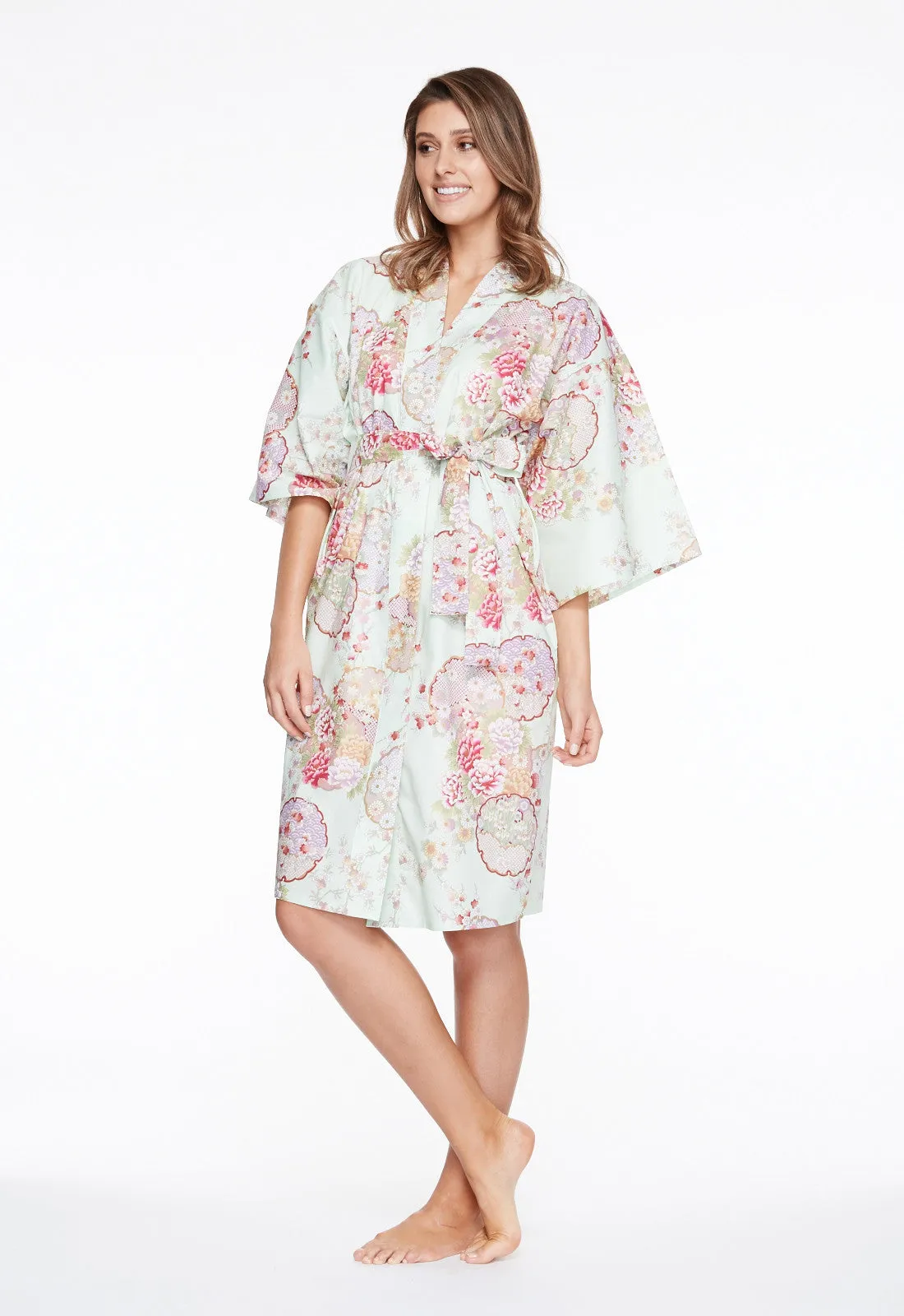 Graceful Circles Cotton Short Happi Coat Kimono