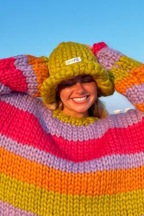 Green Colossal Knit Mushroom Hat