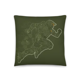 Halo Infinite Sprinting Master Chief Throw Pillow