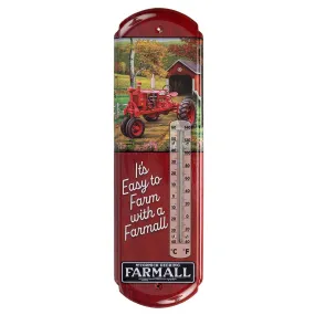 IH Farmall It's Easy To Farm Metal Thermometer