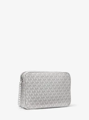 Jet Set Large Metallic Logo Crossbody Bag