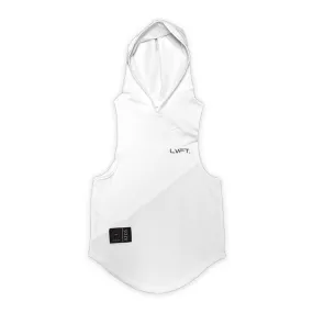 Kid's 3 Panel Cut Off Hoodie- White