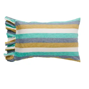 Lagoon Stripe Standard Ruffle Pillowcase Set