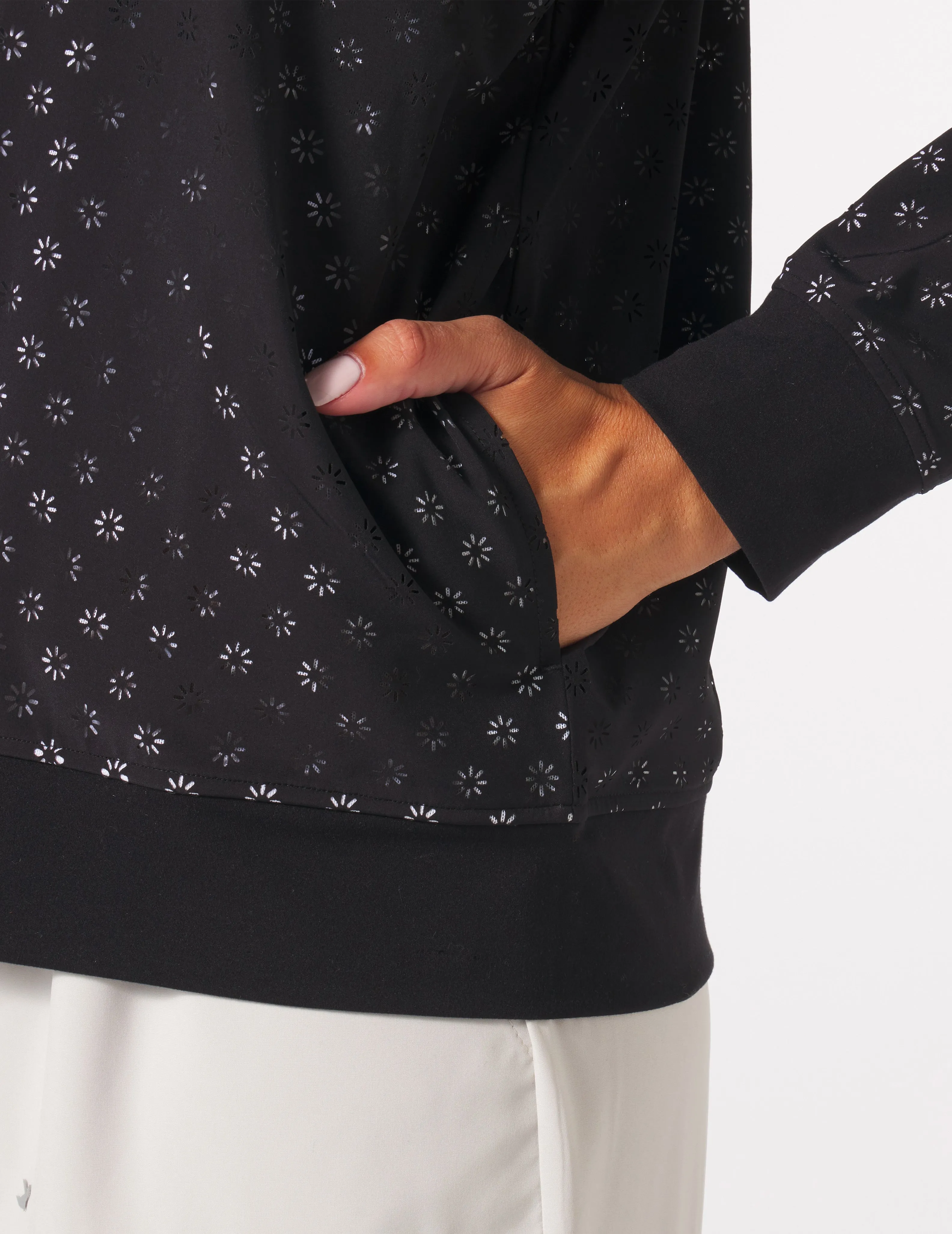 Laser Cut Sunrise Bomber: Black/White