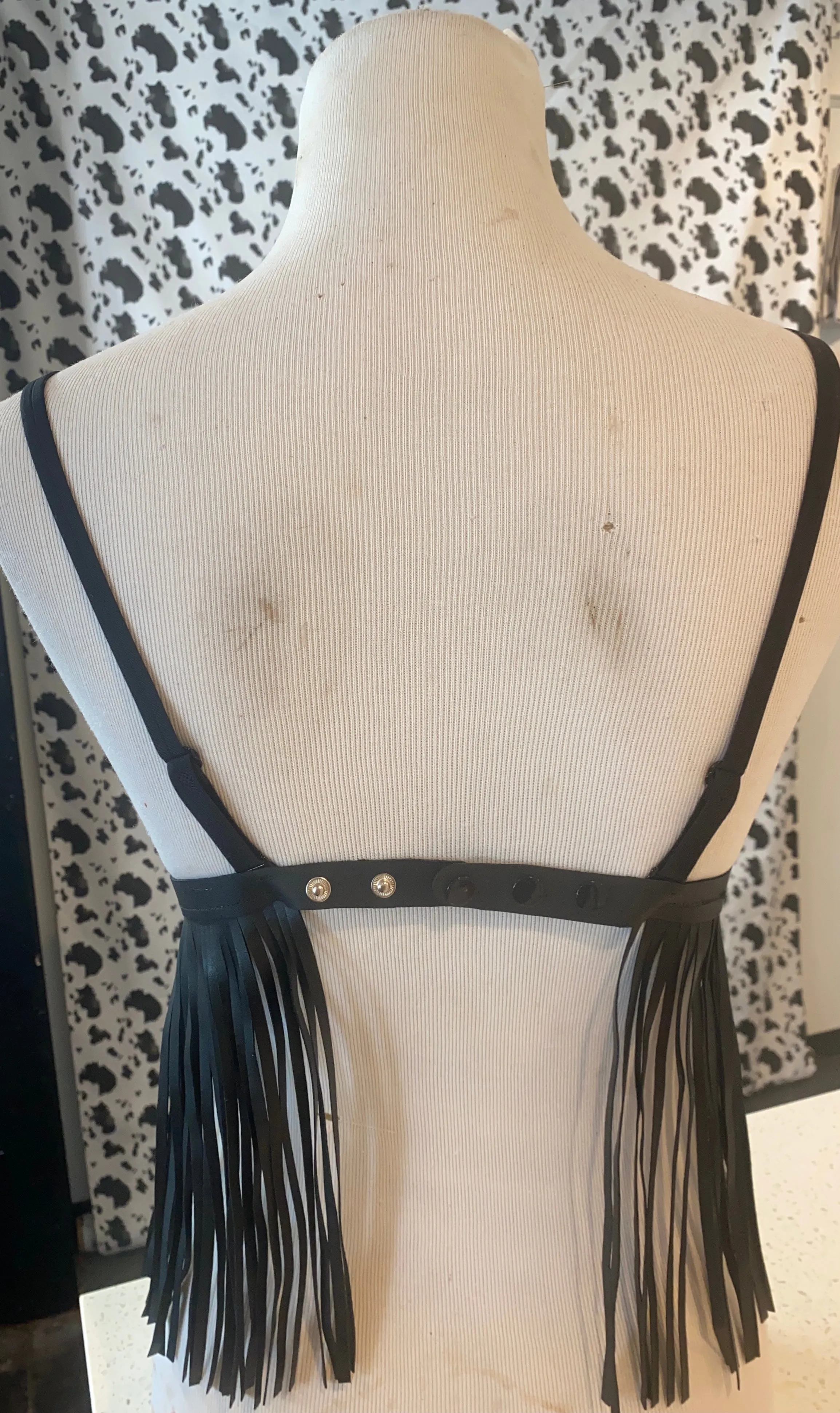 Leather Fringe Bra Top