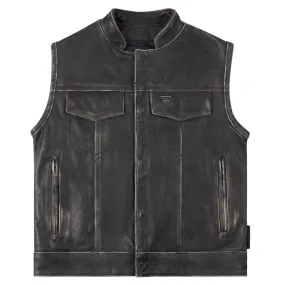 Legendary 'Reckless Outlaw' Men's Aged Leather Motorcycle Vest