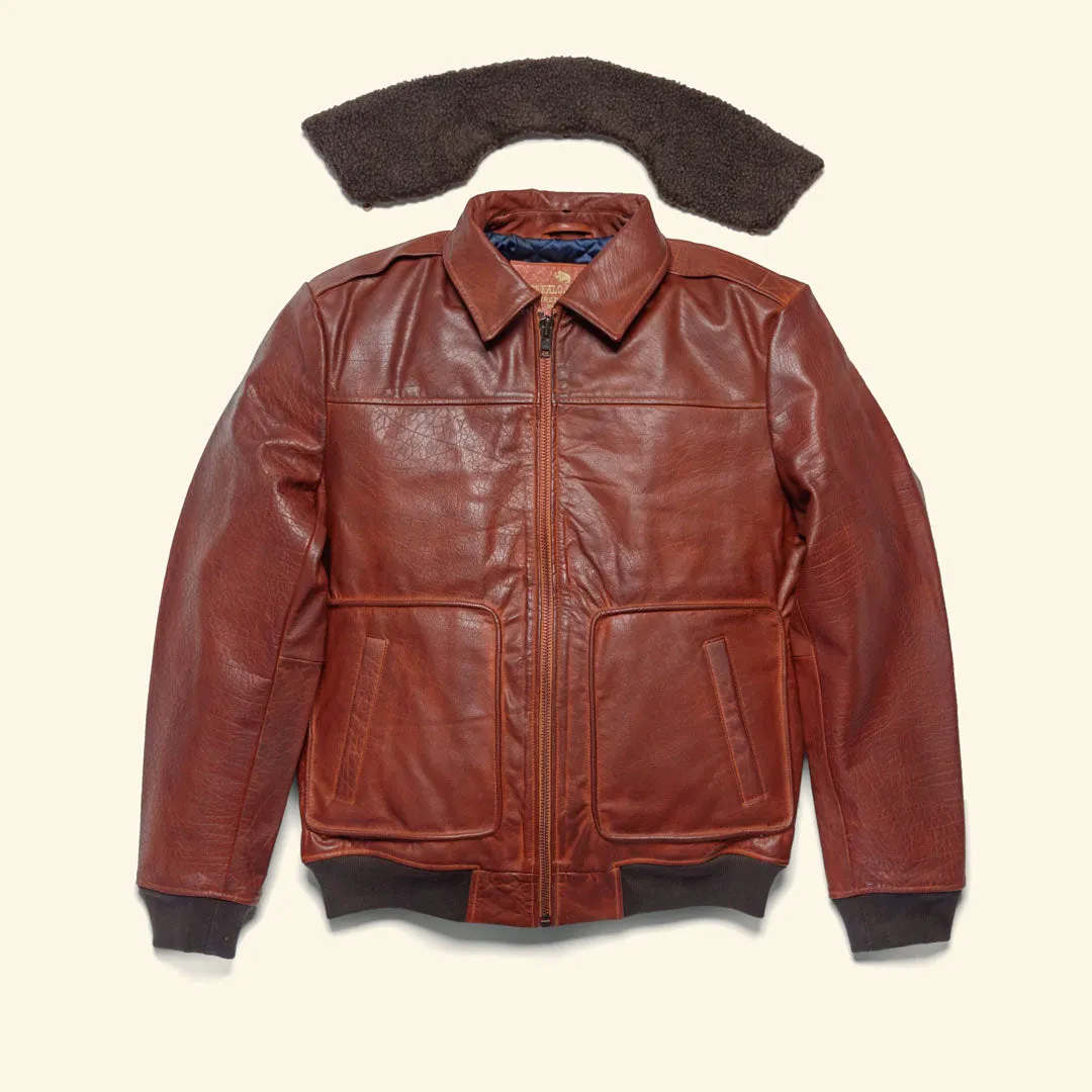 Limited Maverick Leather Bomber Jacket | Buffalo Grain Brown