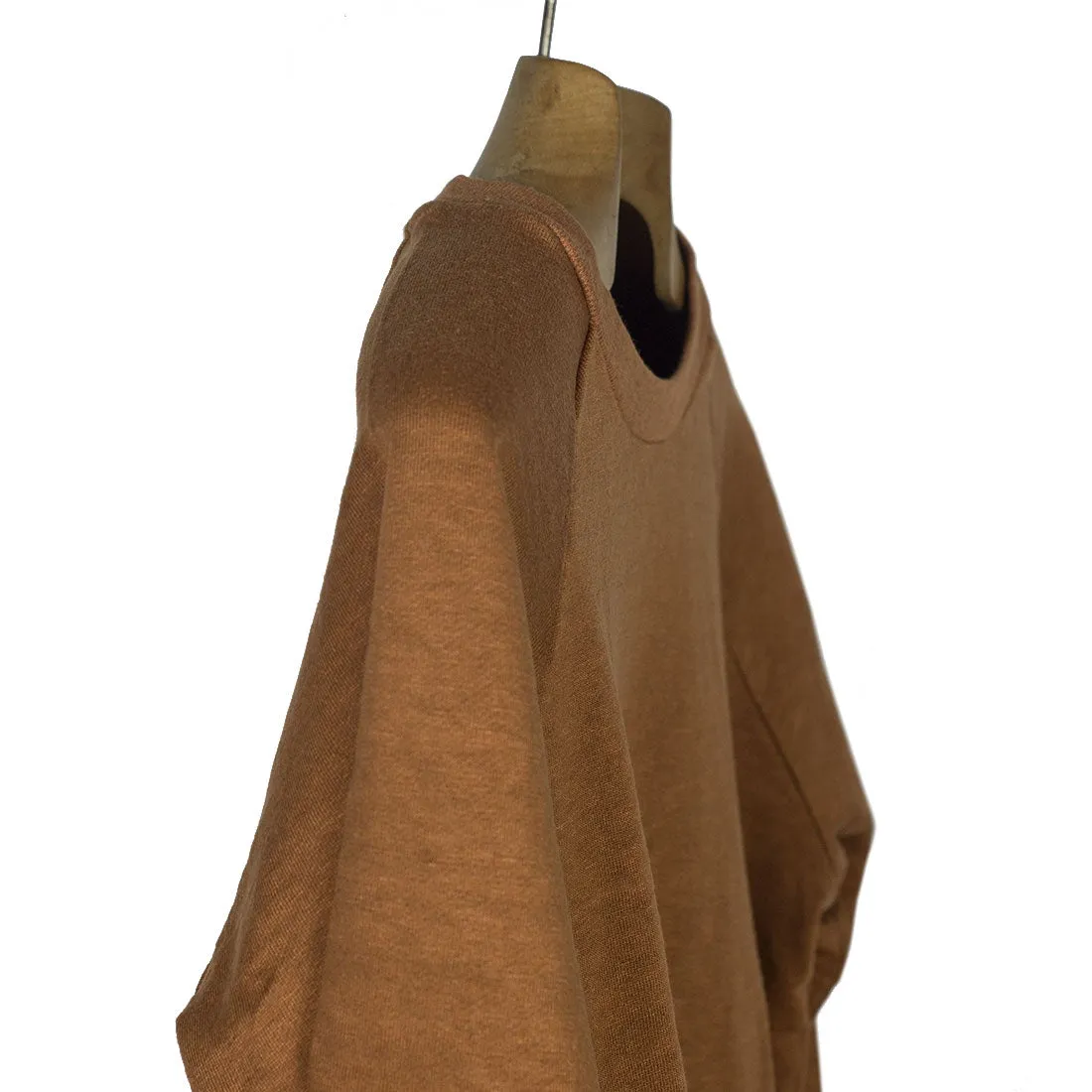 Linen/cotton crewneck sweatshirt, Ochre