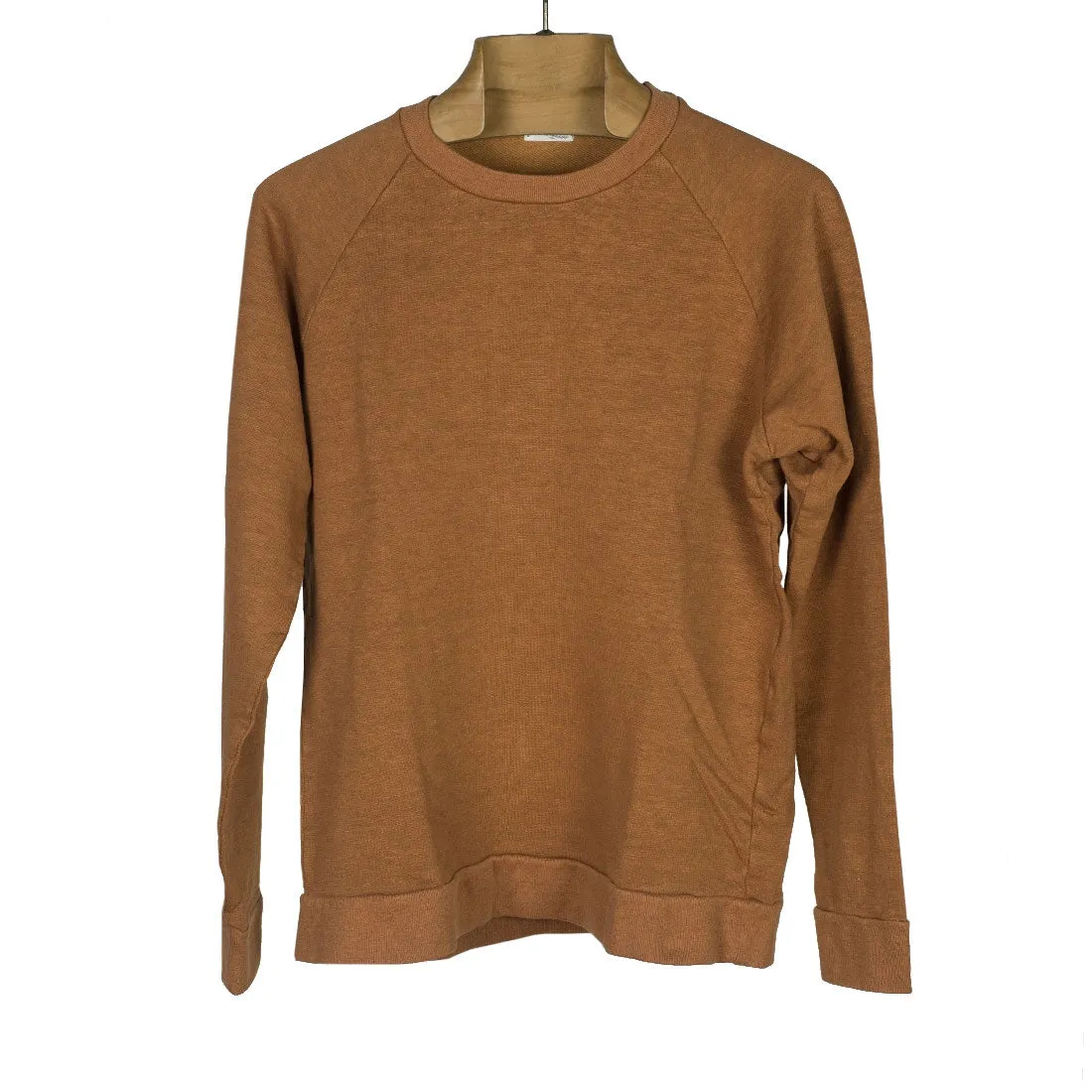 Linen/cotton crewneck sweatshirt, Ochre