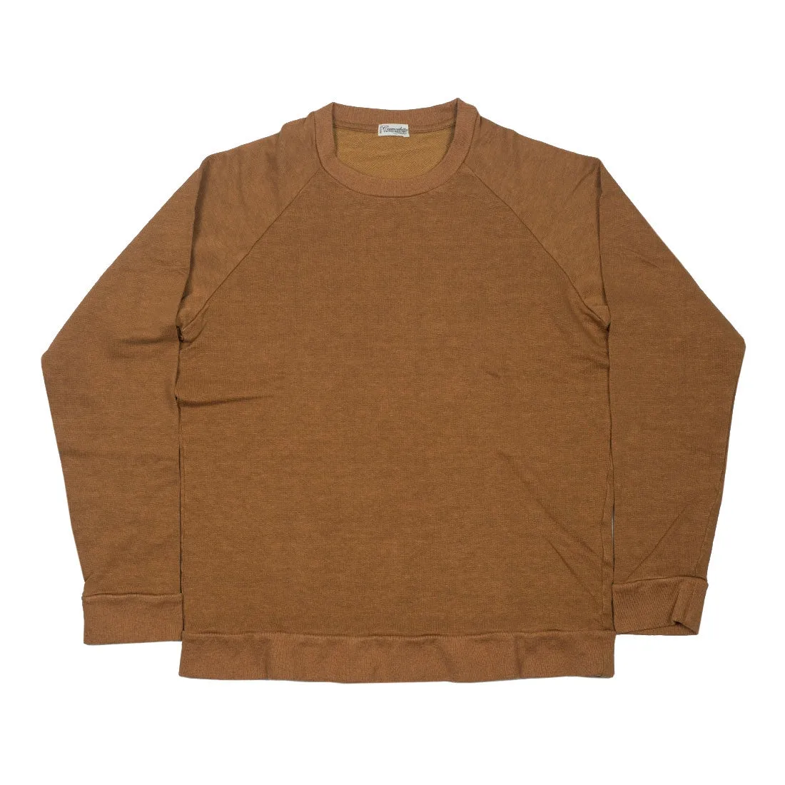 Linen/cotton crewneck sweatshirt, Ochre