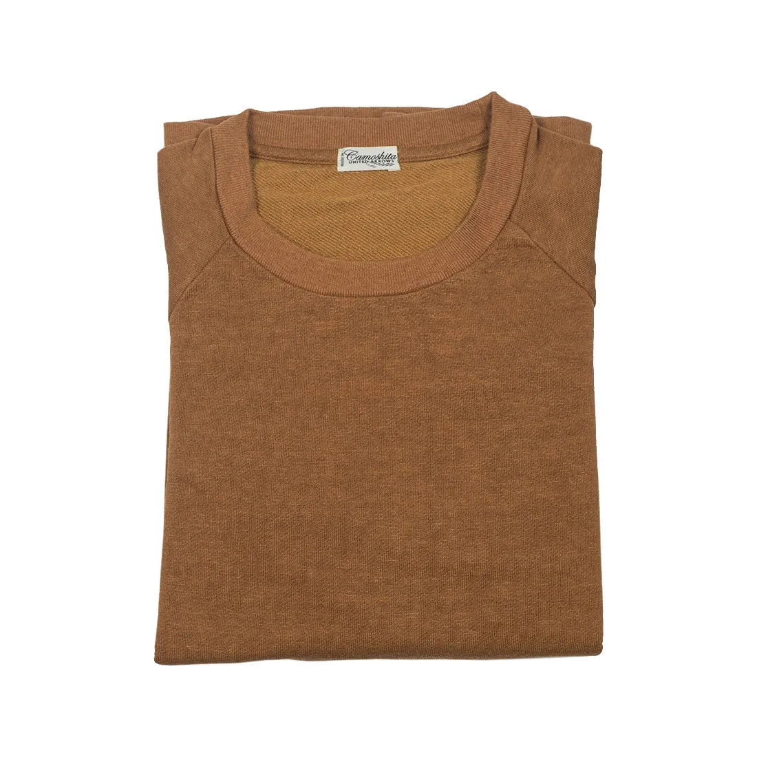 Linen/cotton crewneck sweatshirt, Ochre