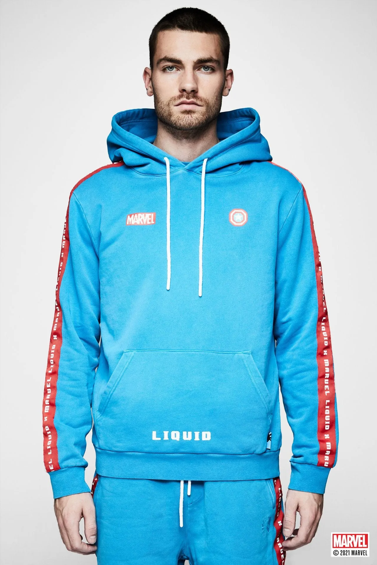 LIQUID x MARVEL RETRO CAPTAIN AMERICA HOODIE