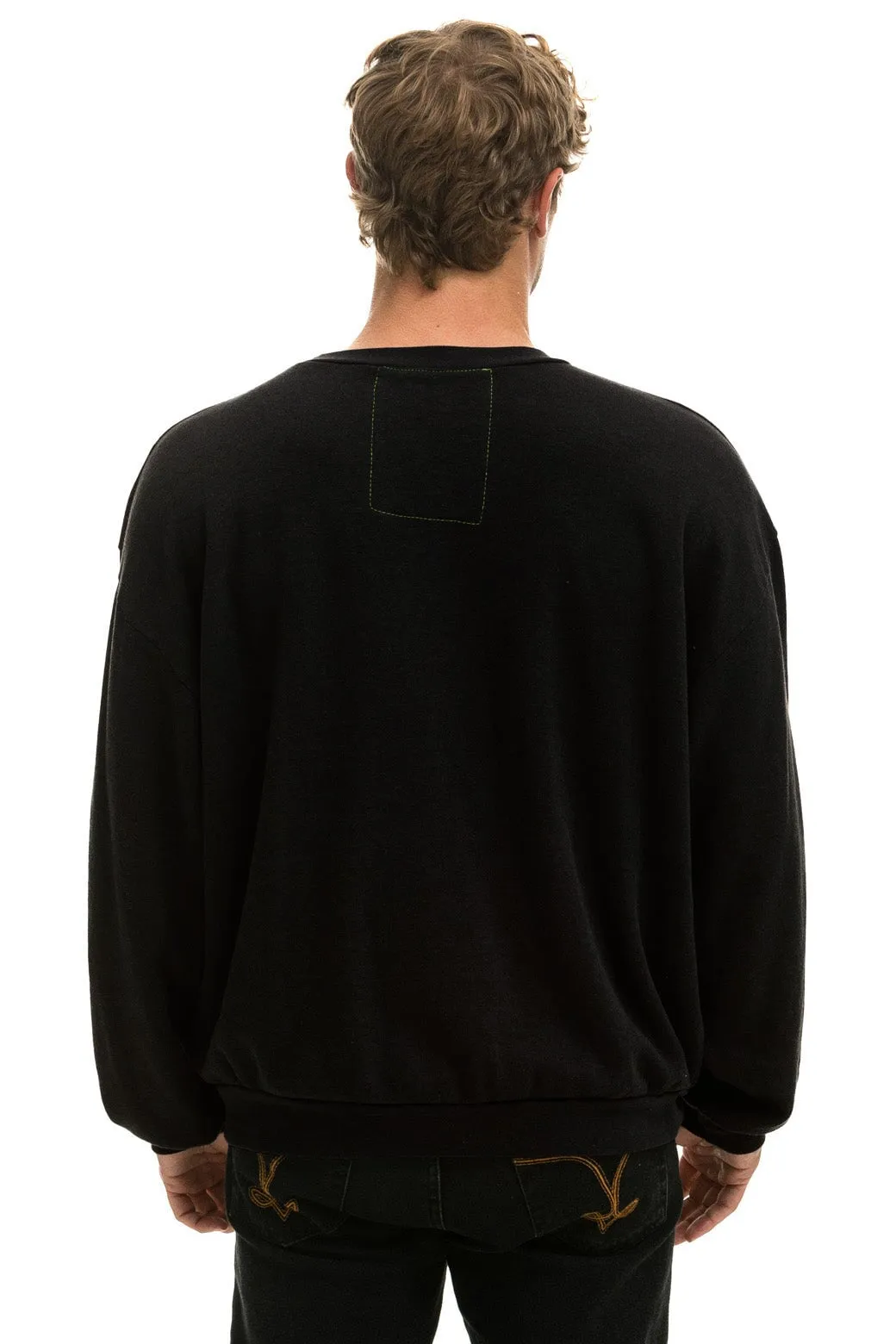 LOGO RELAXED CREW SWEATSHIRT - BLACK