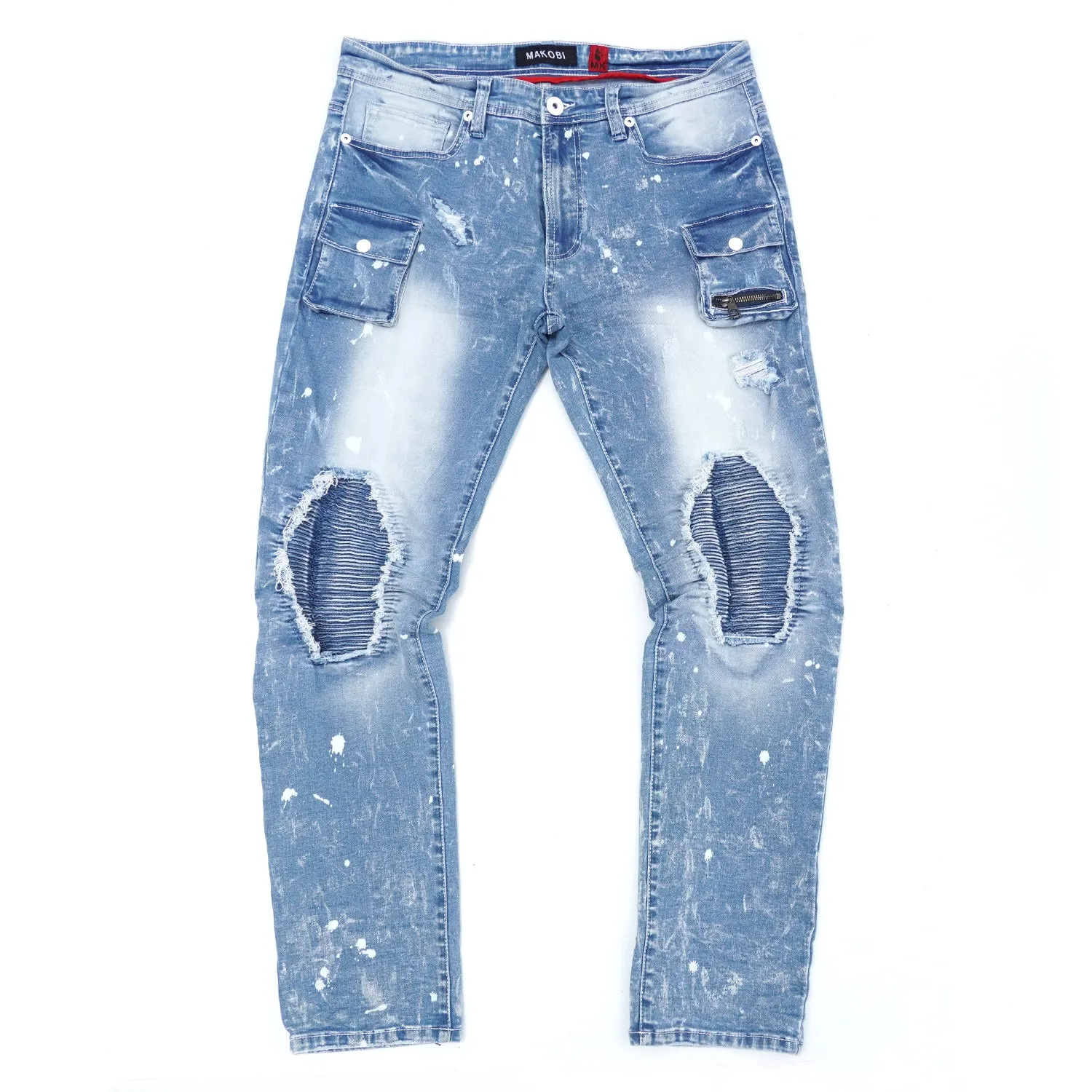 M1980 Cannon Shredded Denim Jeans - Light Wash