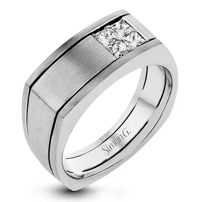 Men's Wedding Band In 14k Or 18k Gold With Diamonds