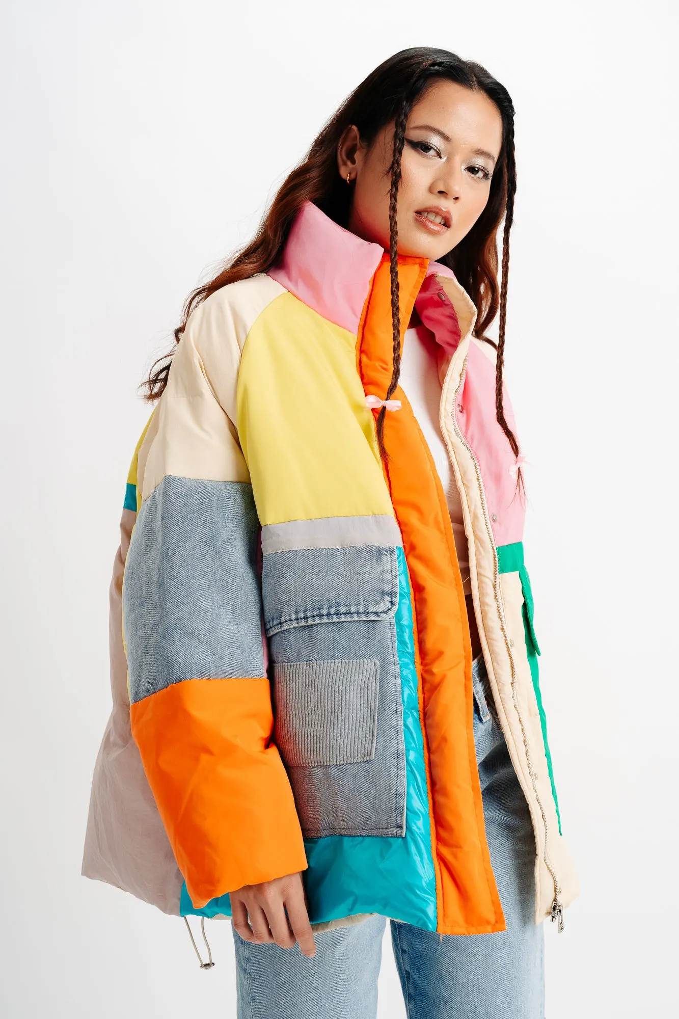 Multi Colorblock Long Sleeve Oversize Jacket