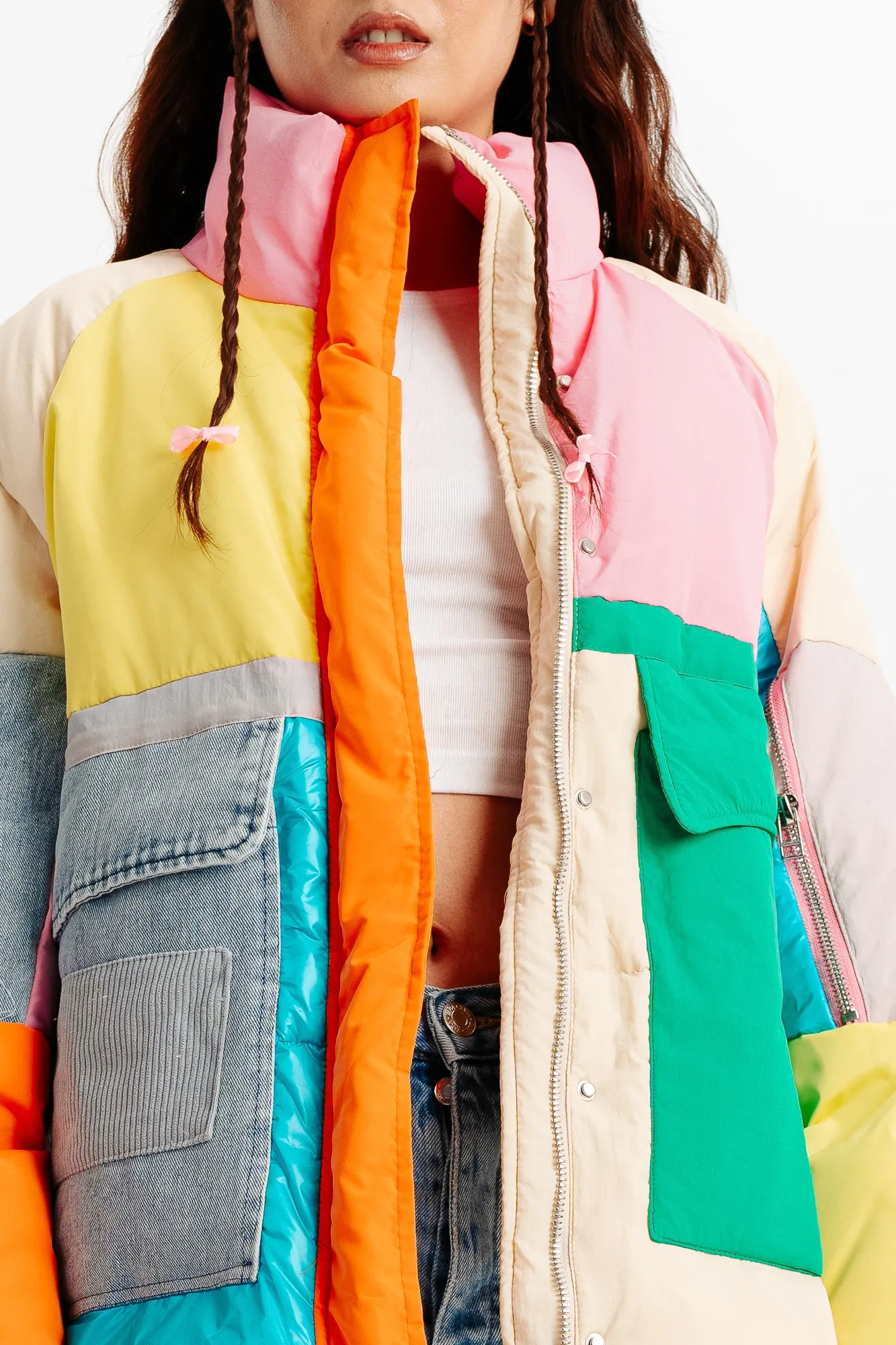 Multi Colorblock Long Sleeve Oversize Jacket