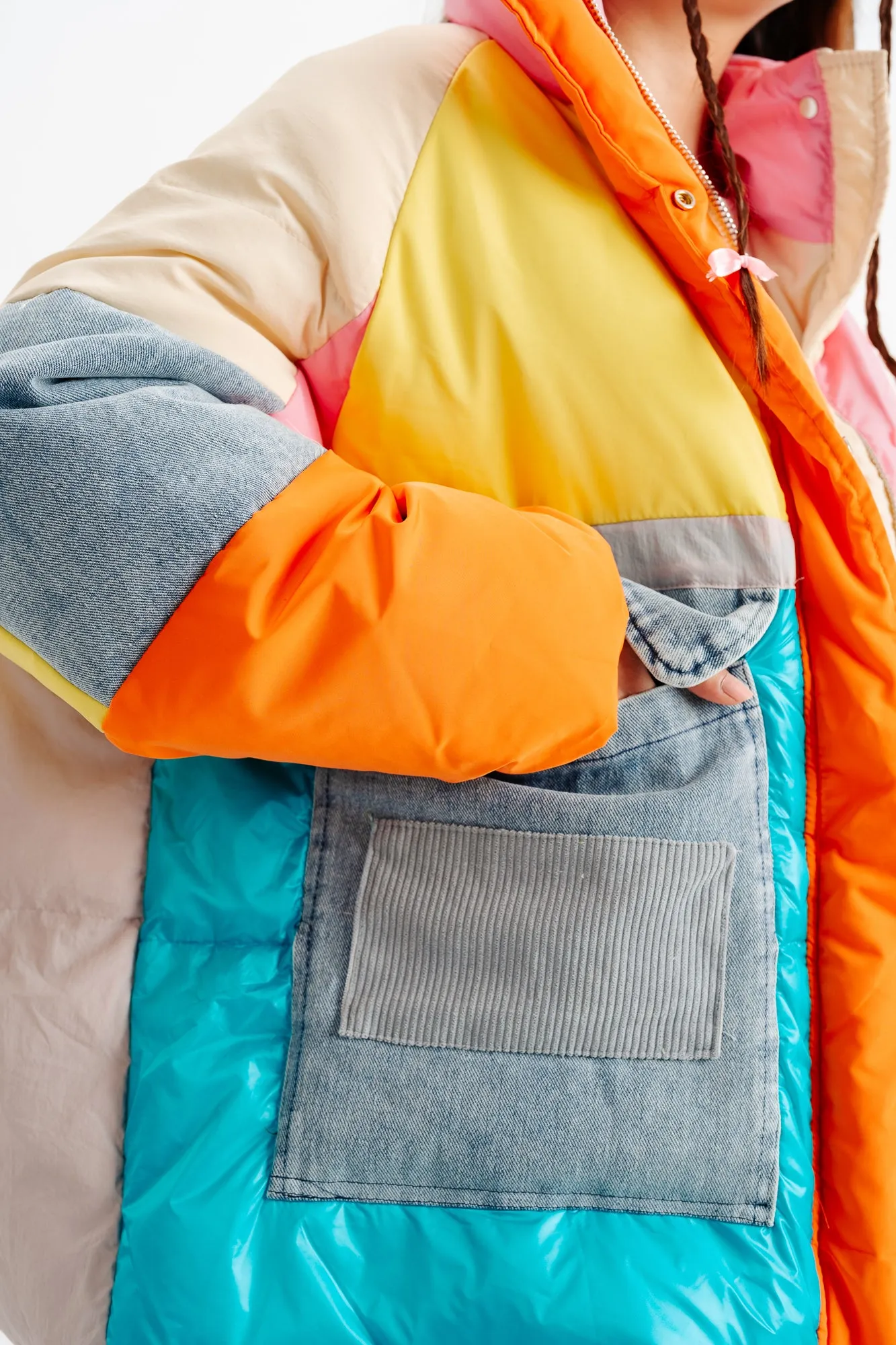 Multi Colorblock Long Sleeve Oversize Jacket