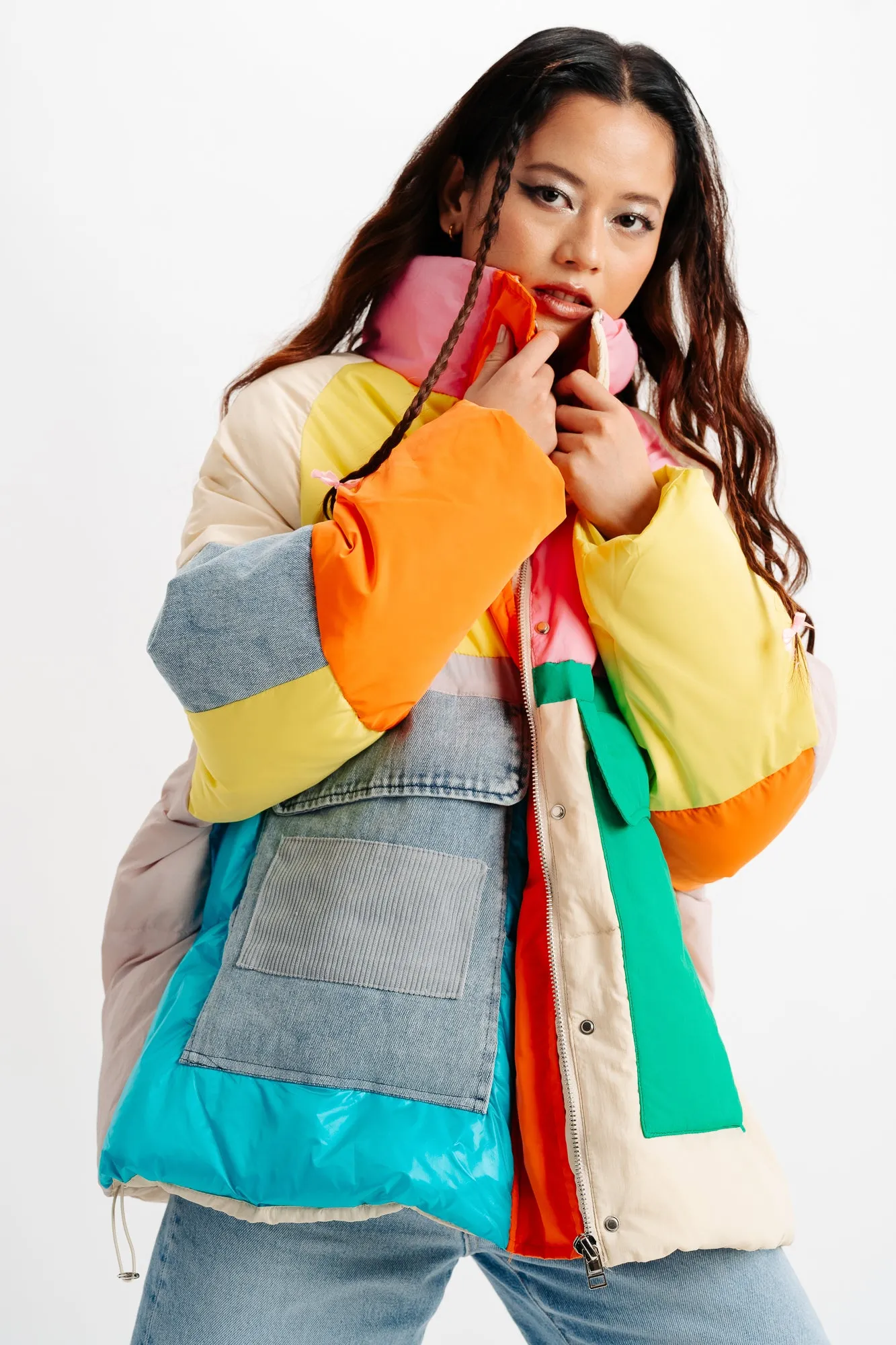 Multi Colorblock Long Sleeve Oversize Jacket