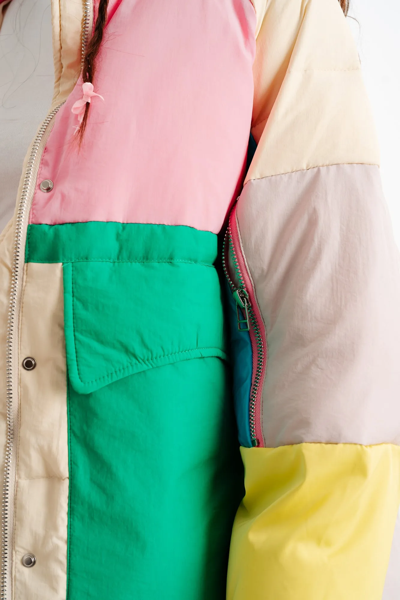 Multi Colorblock Long Sleeve Oversize Jacket