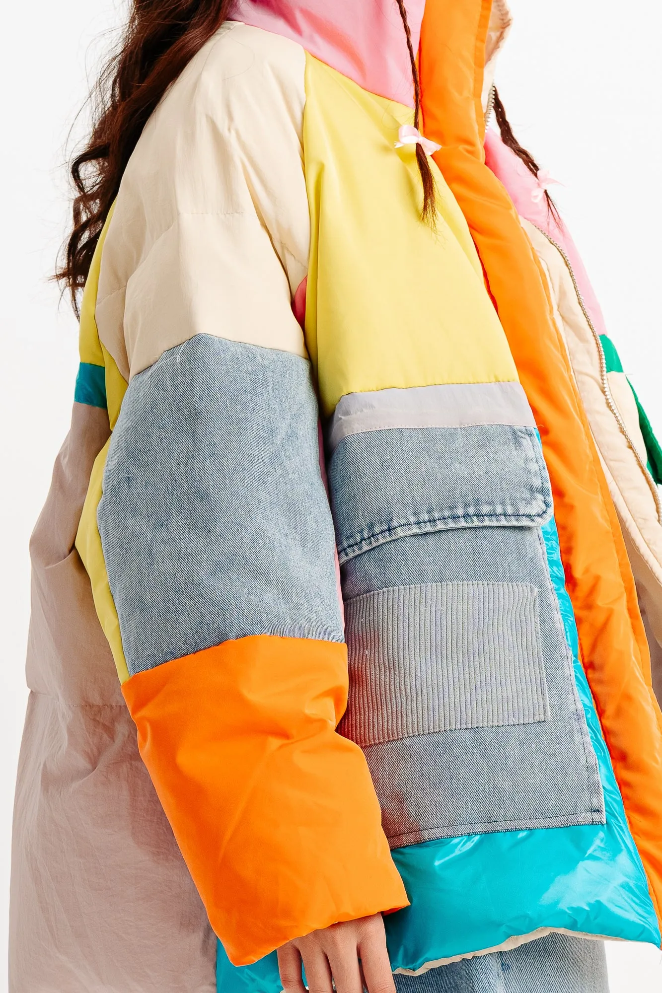 Multi Colorblock Long Sleeve Oversize Jacket