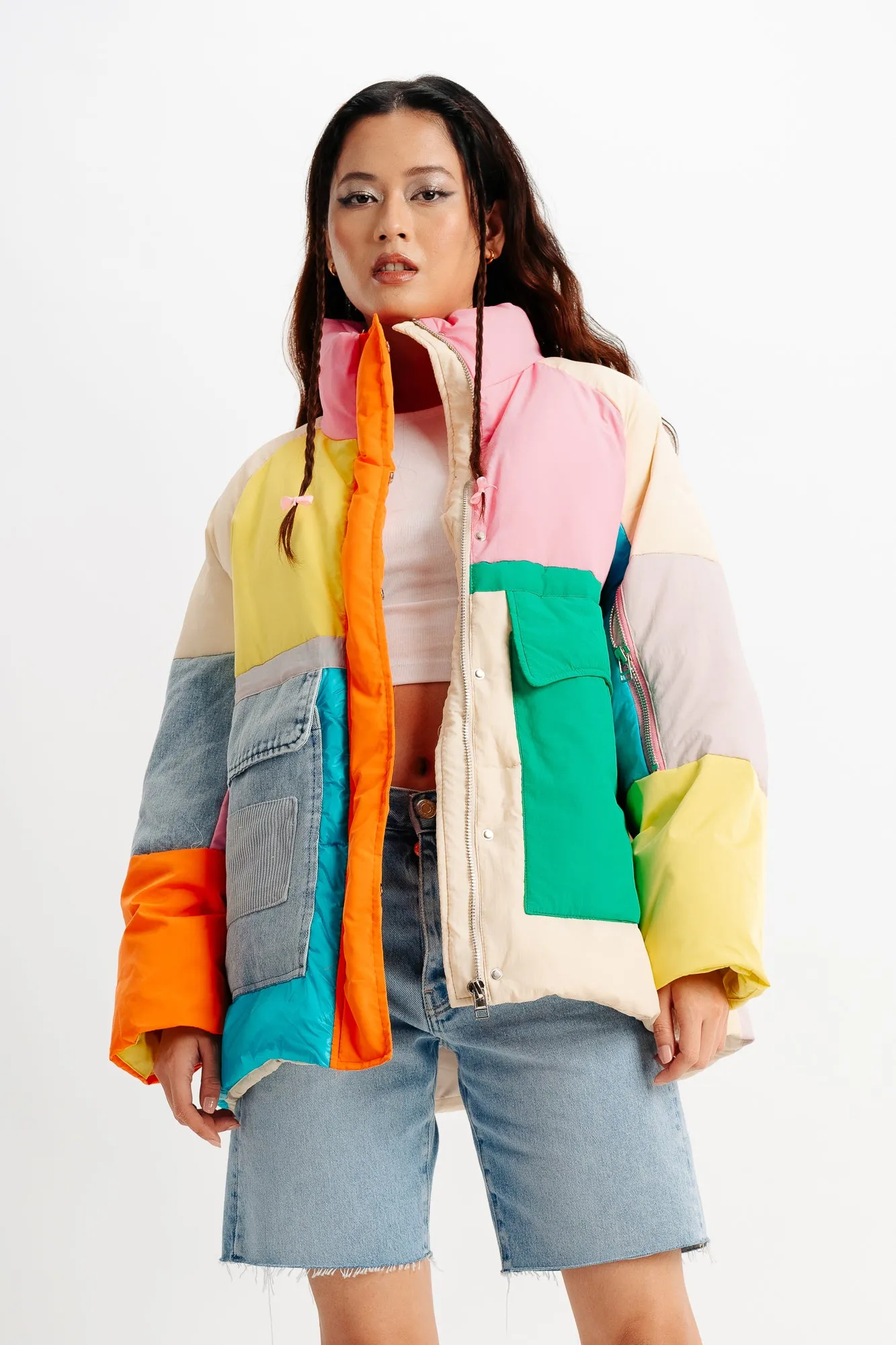 Multi Colorblock Long Sleeve Oversize Jacket