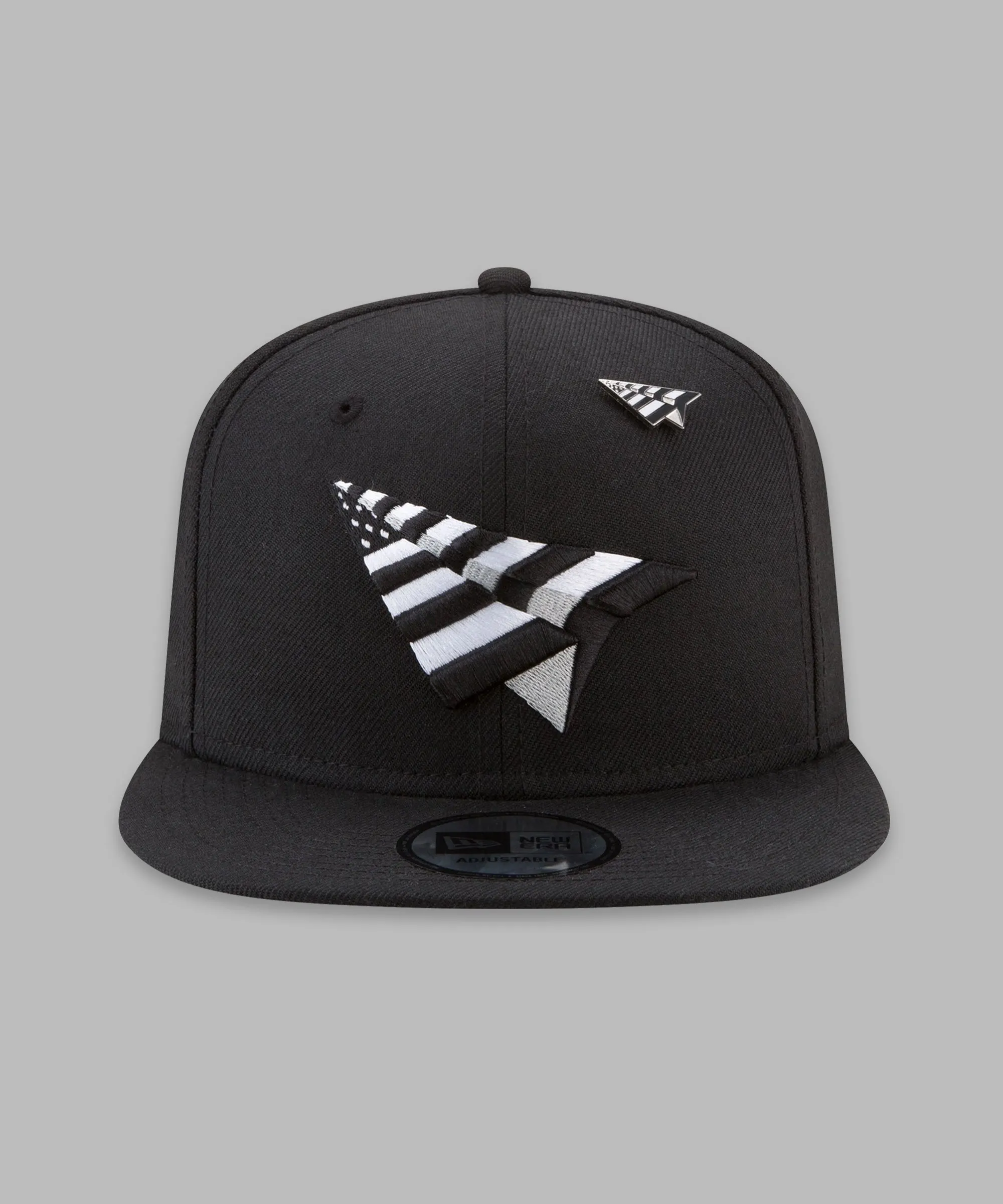 Paper Plane - The Original Crown Old School Snapback Hat with Green Undervisor