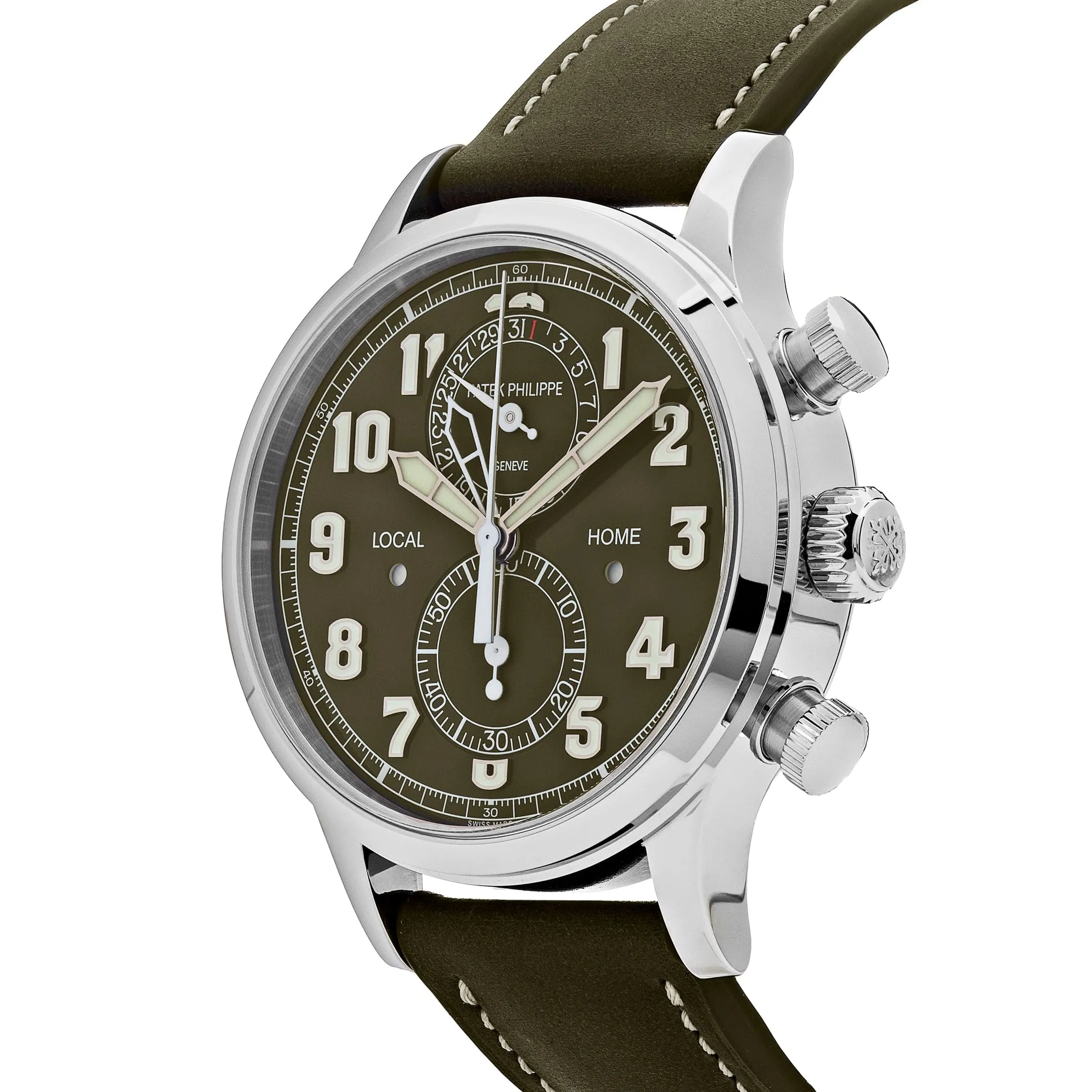 Patek Philippe Complications 5924G-010 Calatrava Travel Time Green Dial 'Pilot' Chronograph (2023)