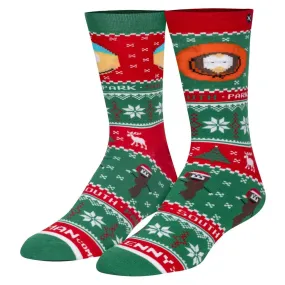 "Cartman & Kenny Ugly Sweater" Cotton Crew Socks by ODD Sox