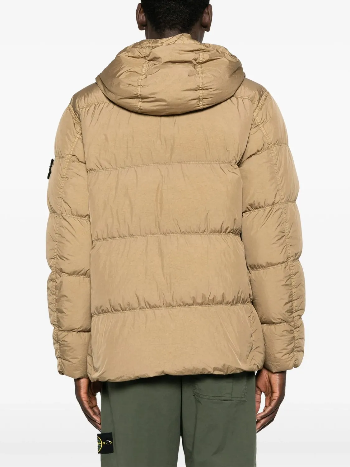 STONE ISLAND COMPASS-BADGE HOODED PADDED JACKET