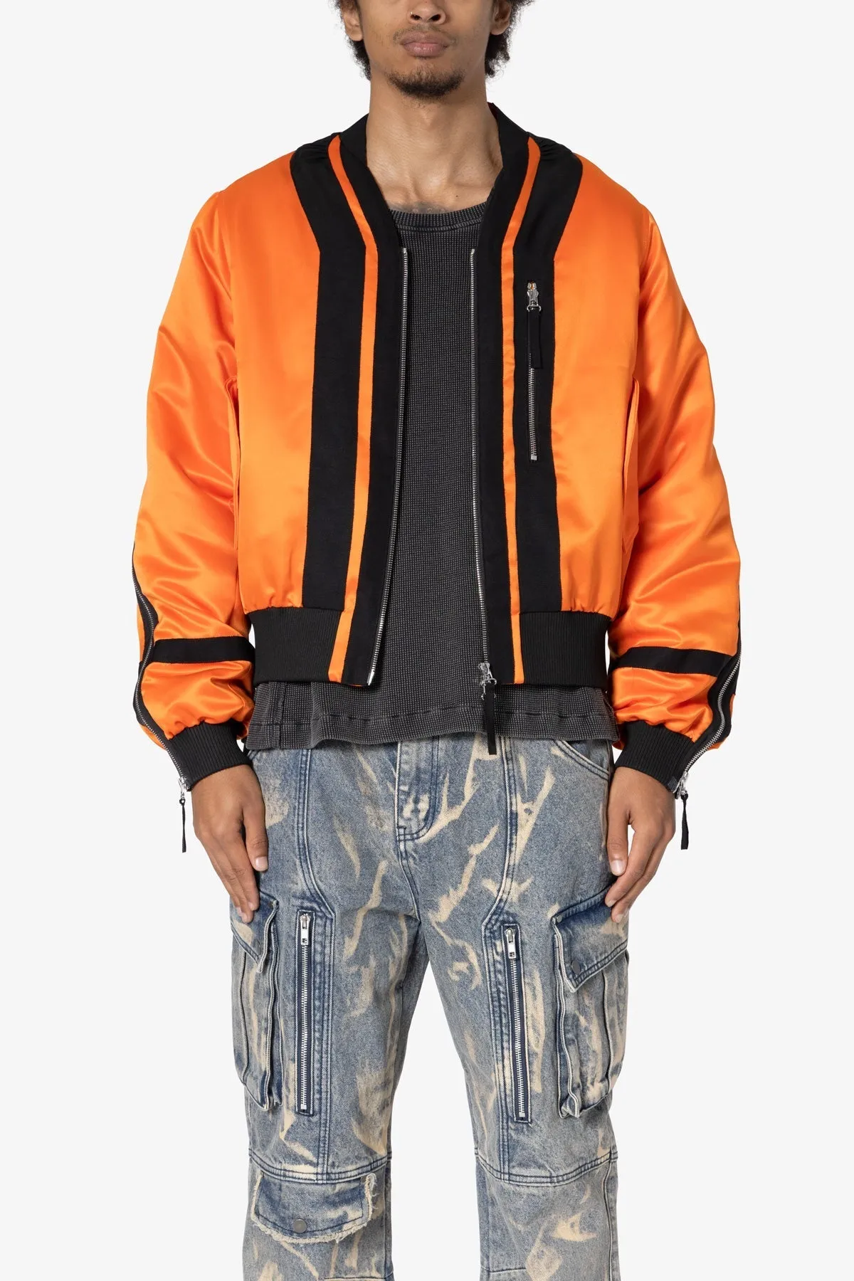 Taped Bomber Jacket - Orange/Black