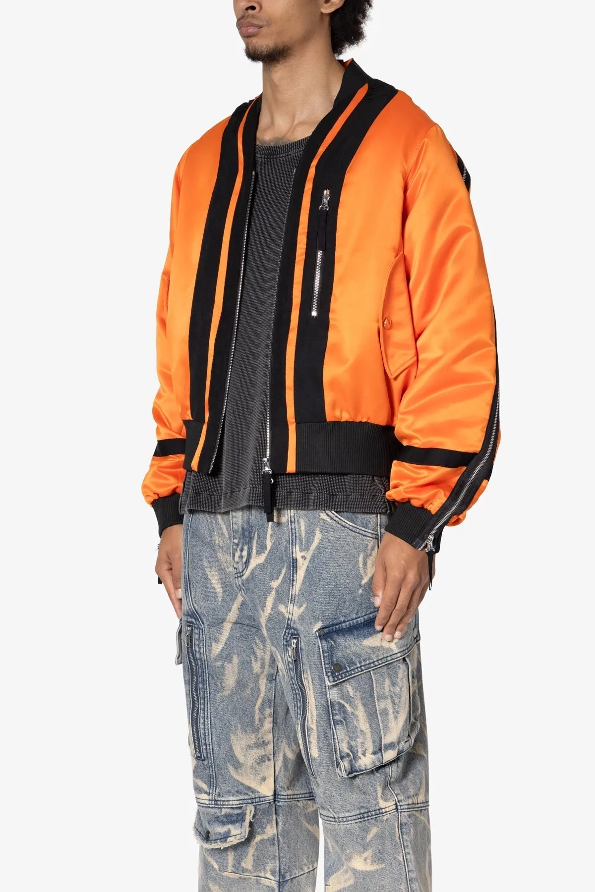 Taped Bomber Jacket - Orange/Black