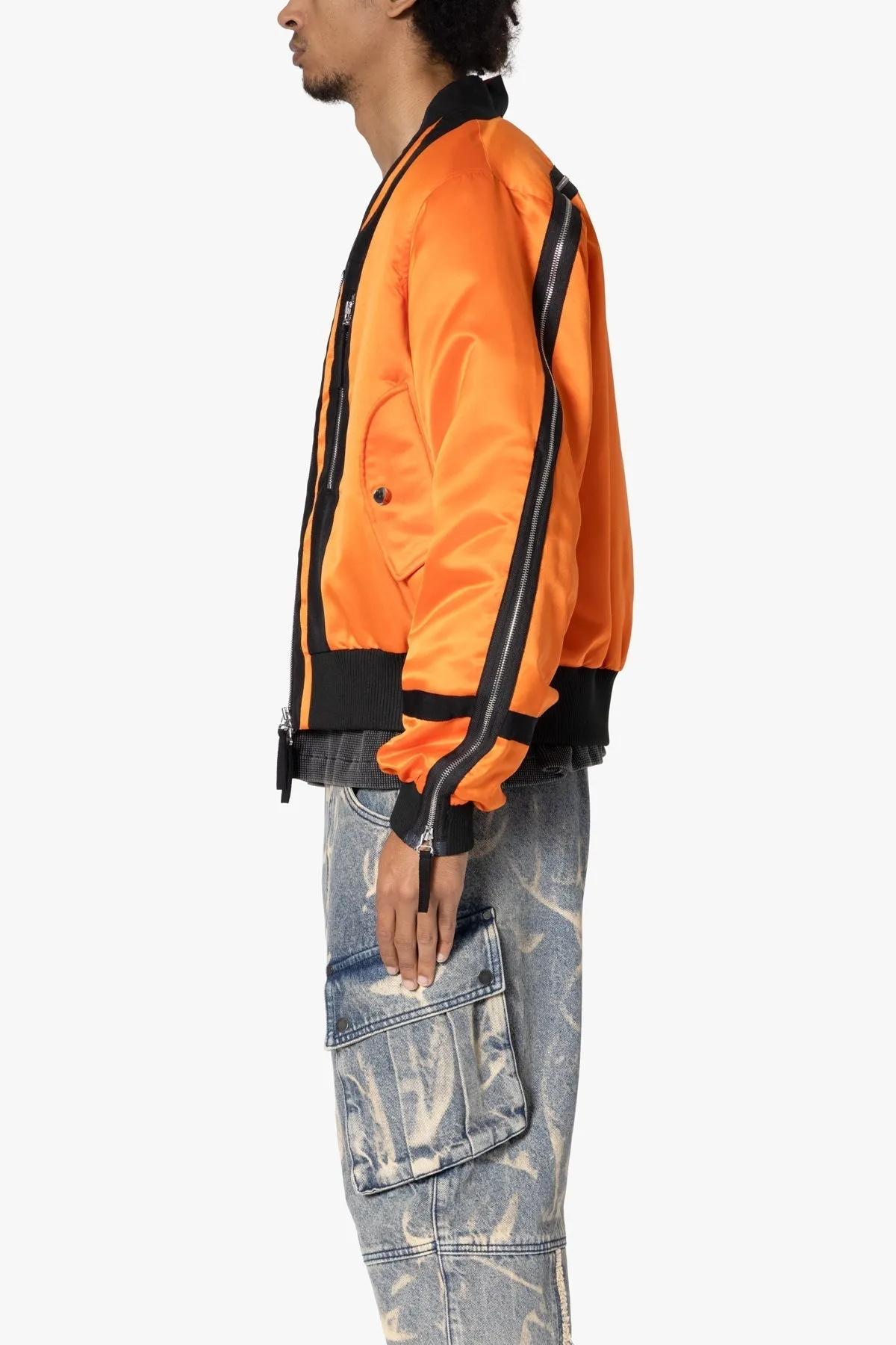 Taped Bomber Jacket - Orange/Black