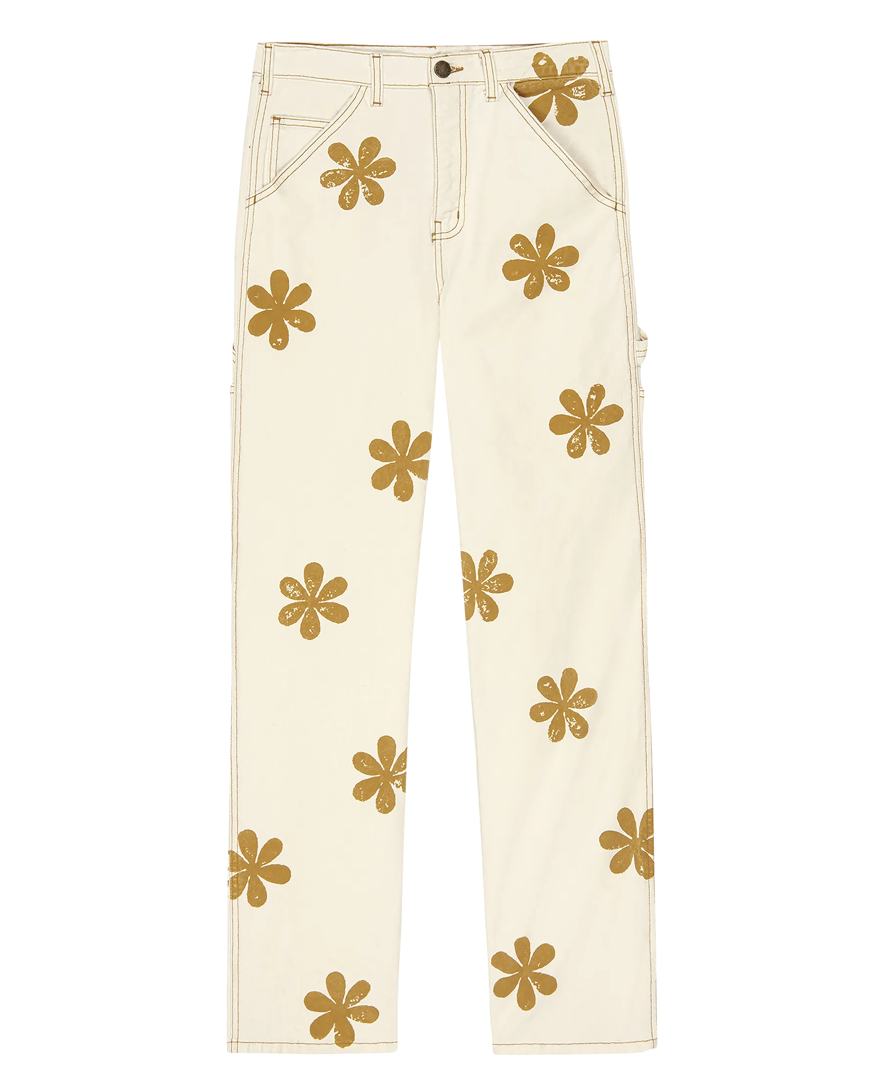 The Carpenter Pant with Daisy Stamp. -- Natural