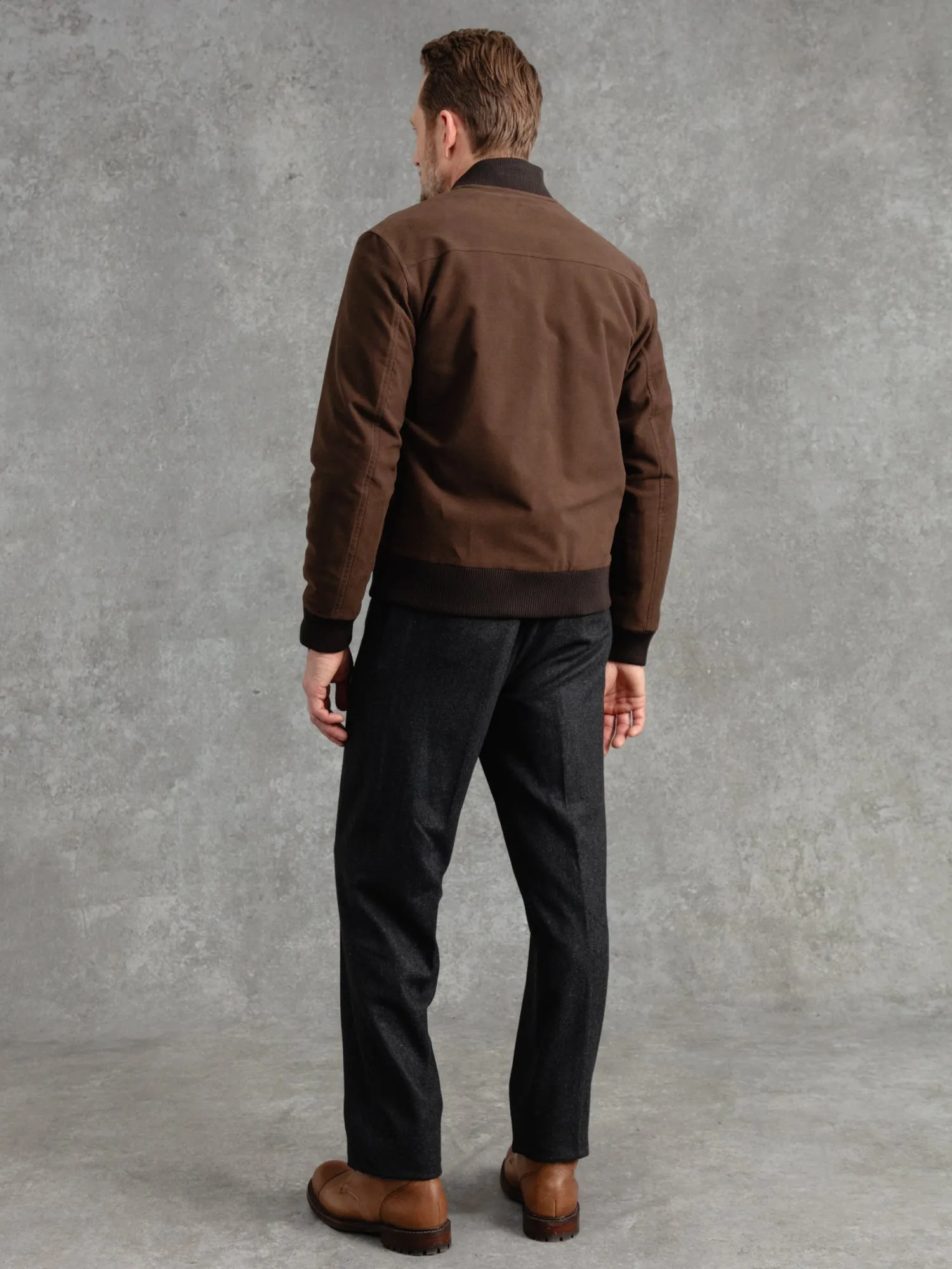 The Moleskin Bomber - Brown