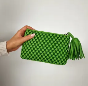 Tissa Fontaneda Spring Green Large Spanish Nappa Leather Pochette