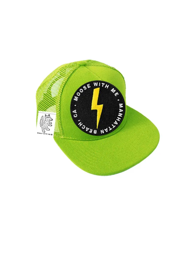 TODDLER Trucker Hat with Interchangeable Velcro Patch (Lime)