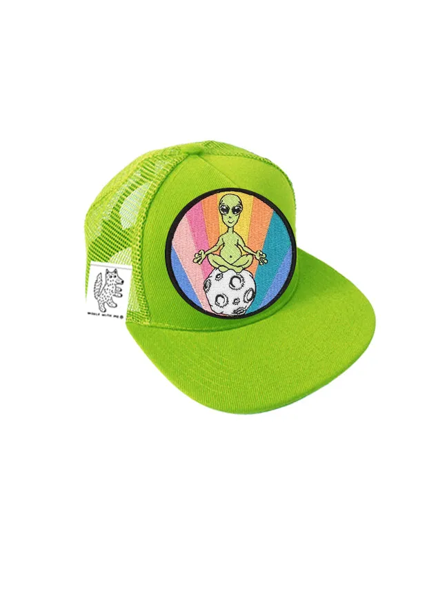 TODDLER Trucker Hat with Interchangeable Velcro Patch (Lime)