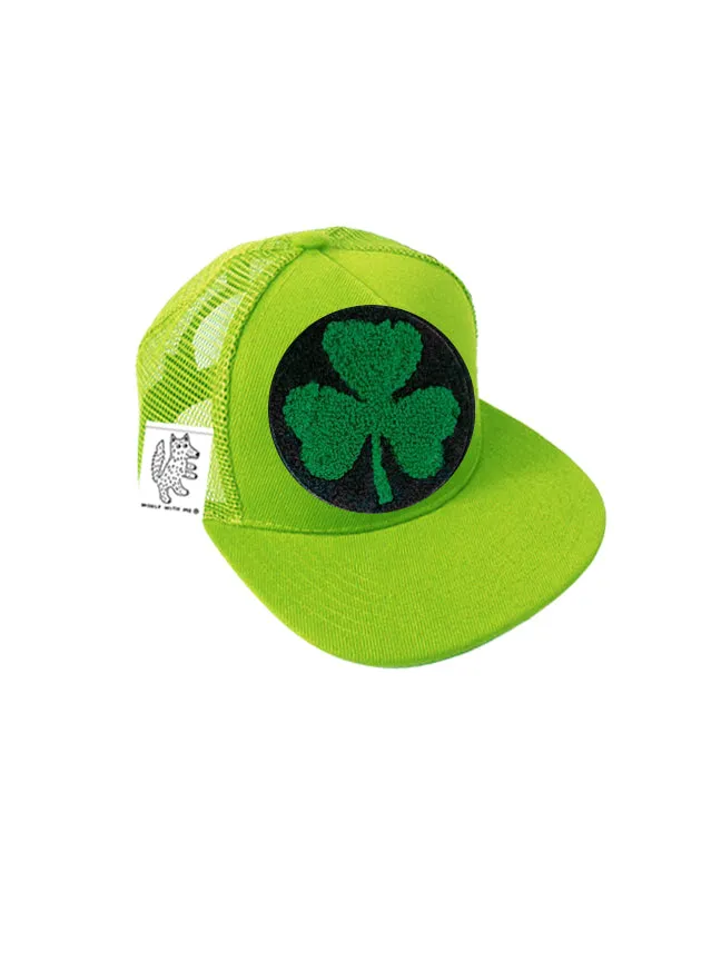 TODDLER Trucker Hat with Interchangeable Velcro Patch (Lime)