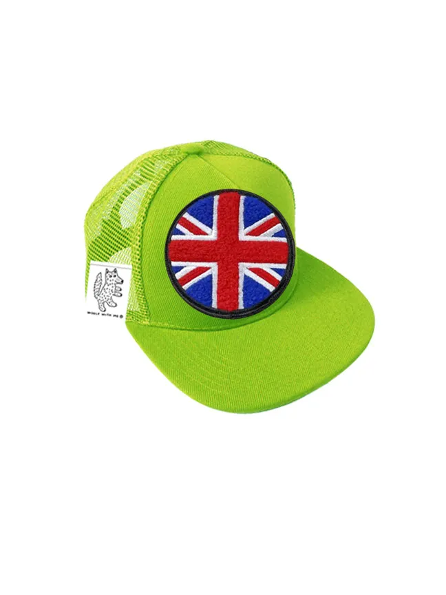 TODDLER Trucker Hat with Interchangeable Velcro Patch (Lime)