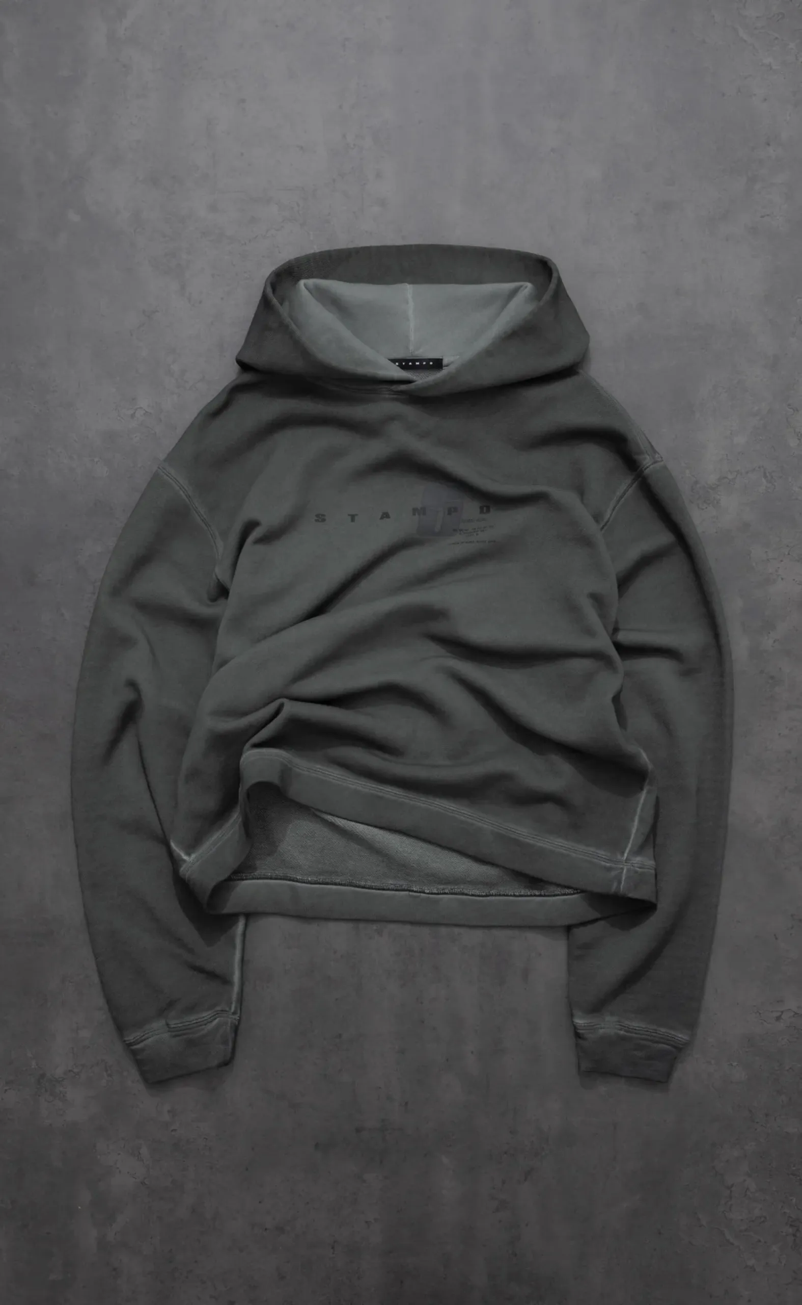 TRANSIT OIL WASH CROPPED JADE OIL WASH HOODIE