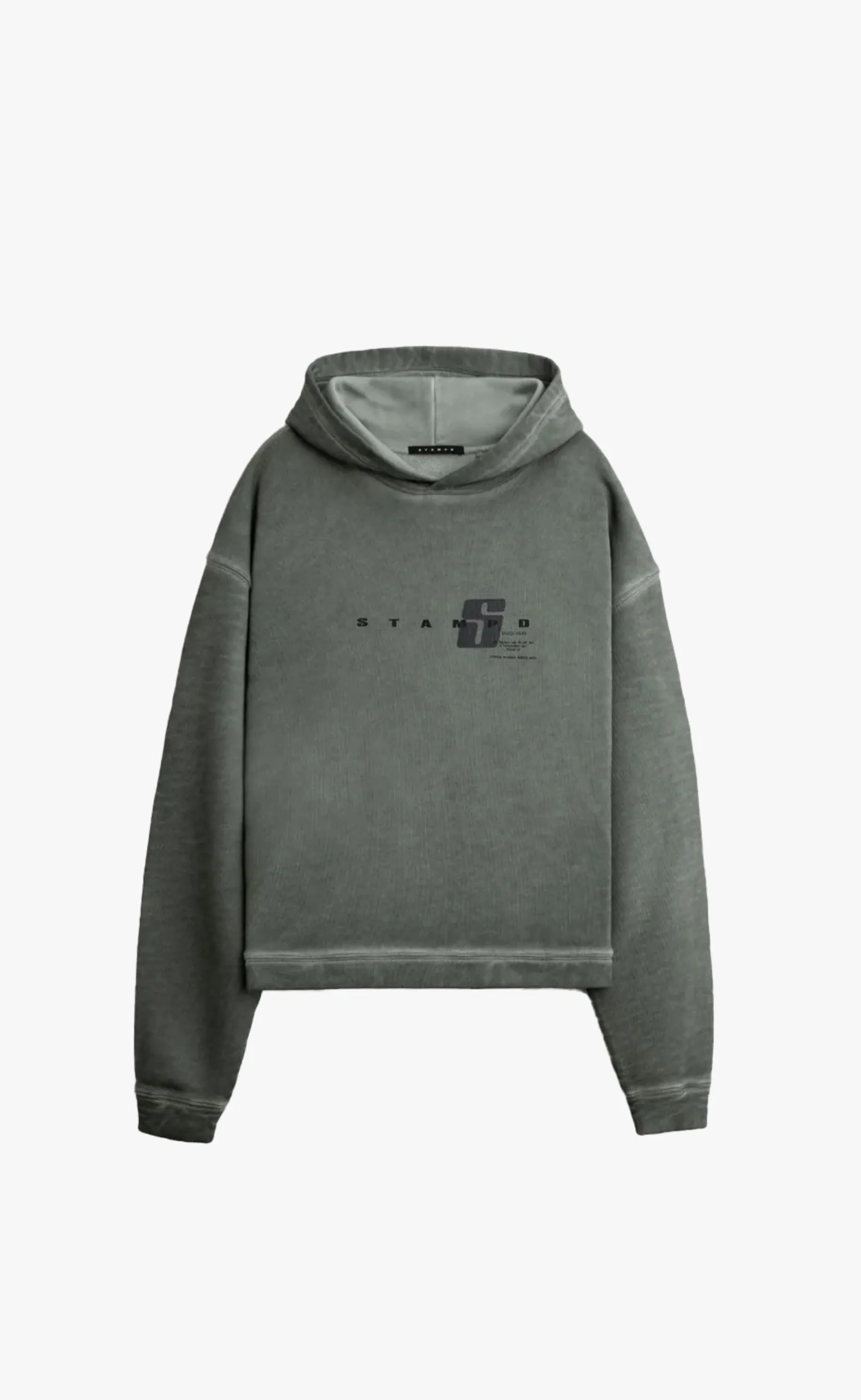 TRANSIT OIL WASH CROPPED JADE OIL WASH HOODIE