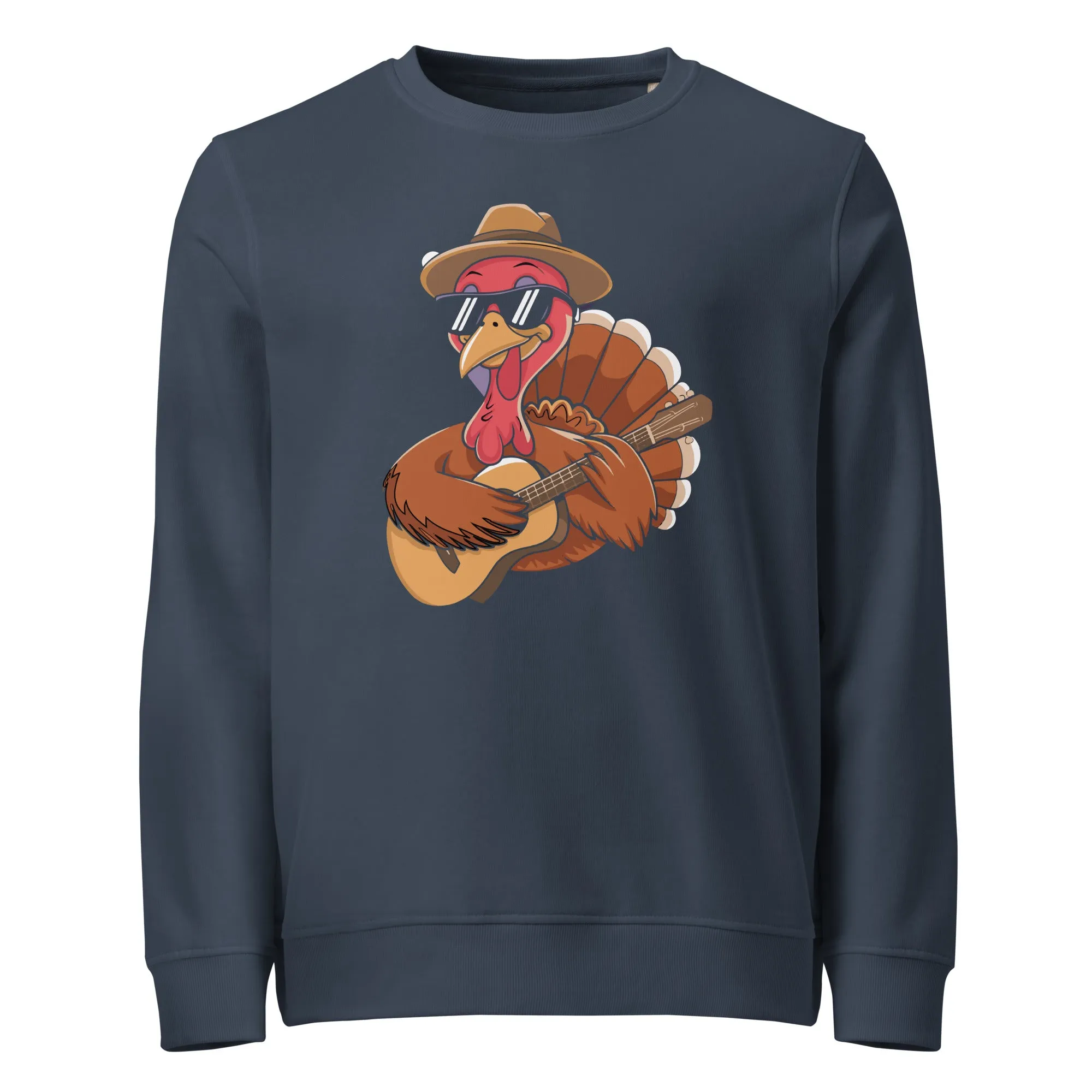 Turkey With Glasses Graphic Men Organic Sweatshirt