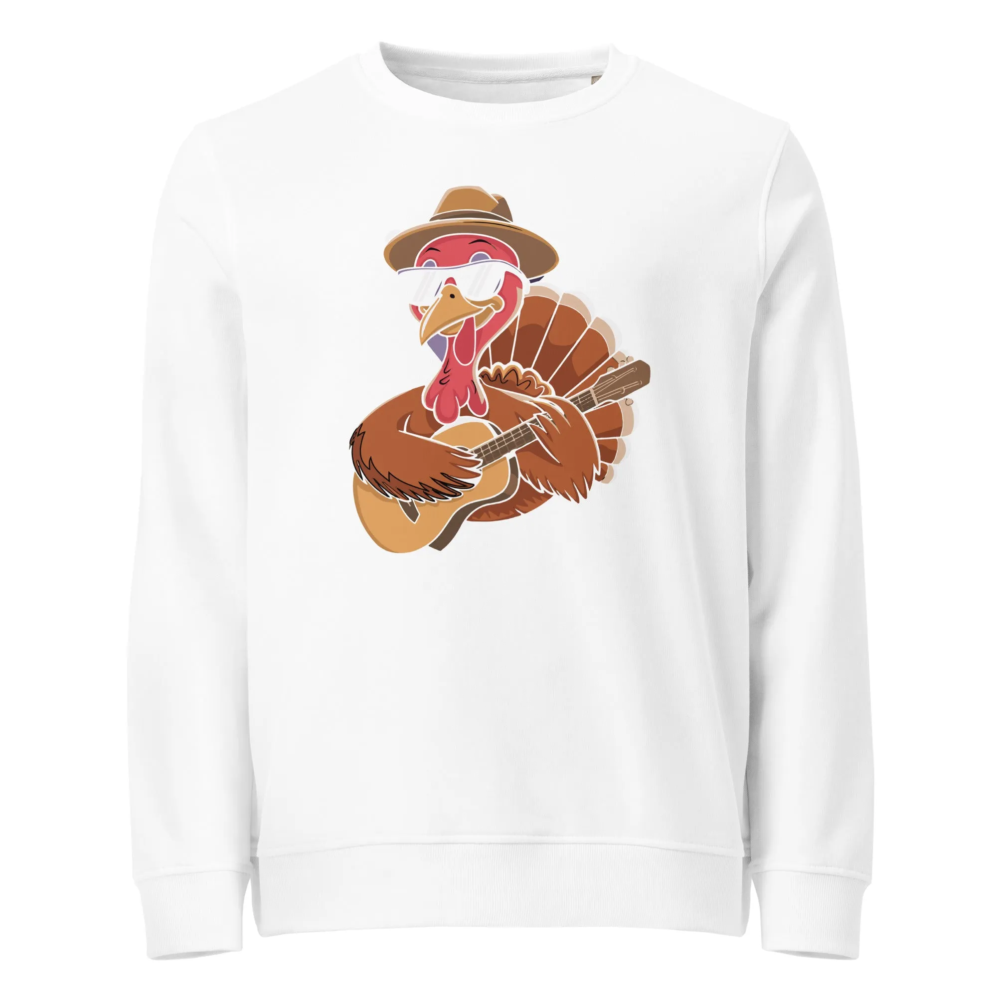 Turkey With Glasses Graphic Men Organic Sweatshirt