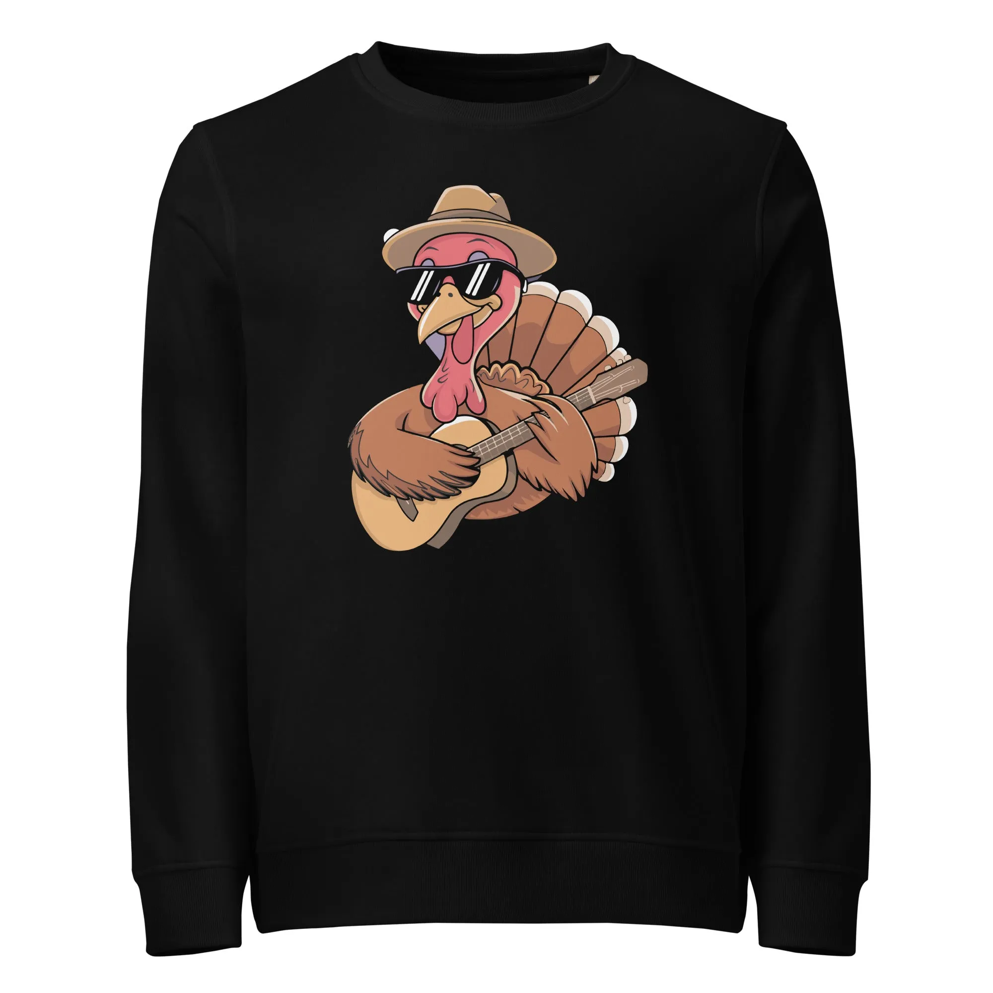 Turkey With Glasses Graphic Men Organic Sweatshirt