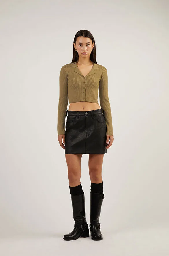 VEGAN LEATHER MINI SKIRT