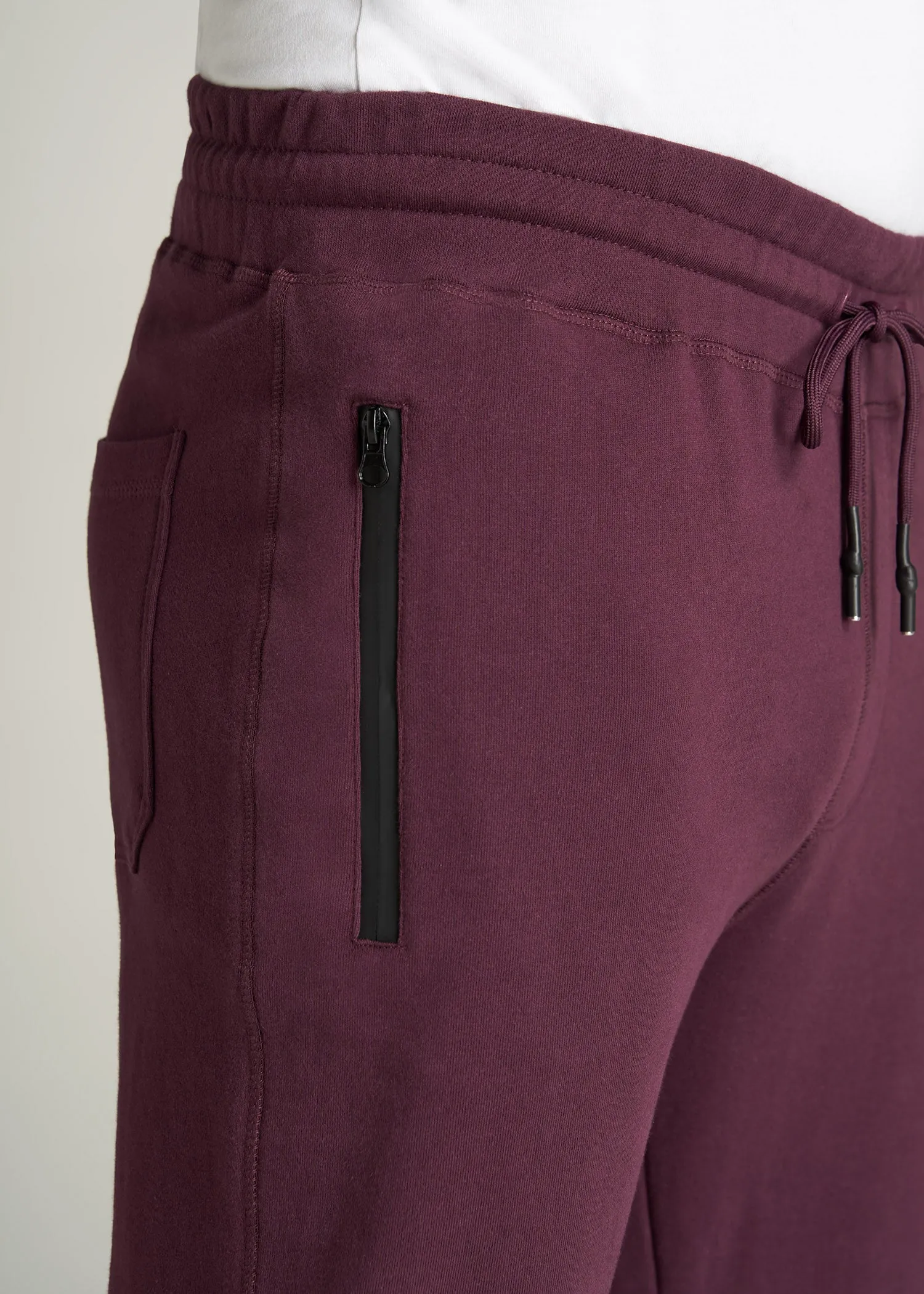 Wearever French Terry Men's Tall Joggers in Maroon