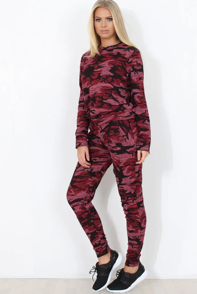 Wine Camouflage Loungewear -Lolo